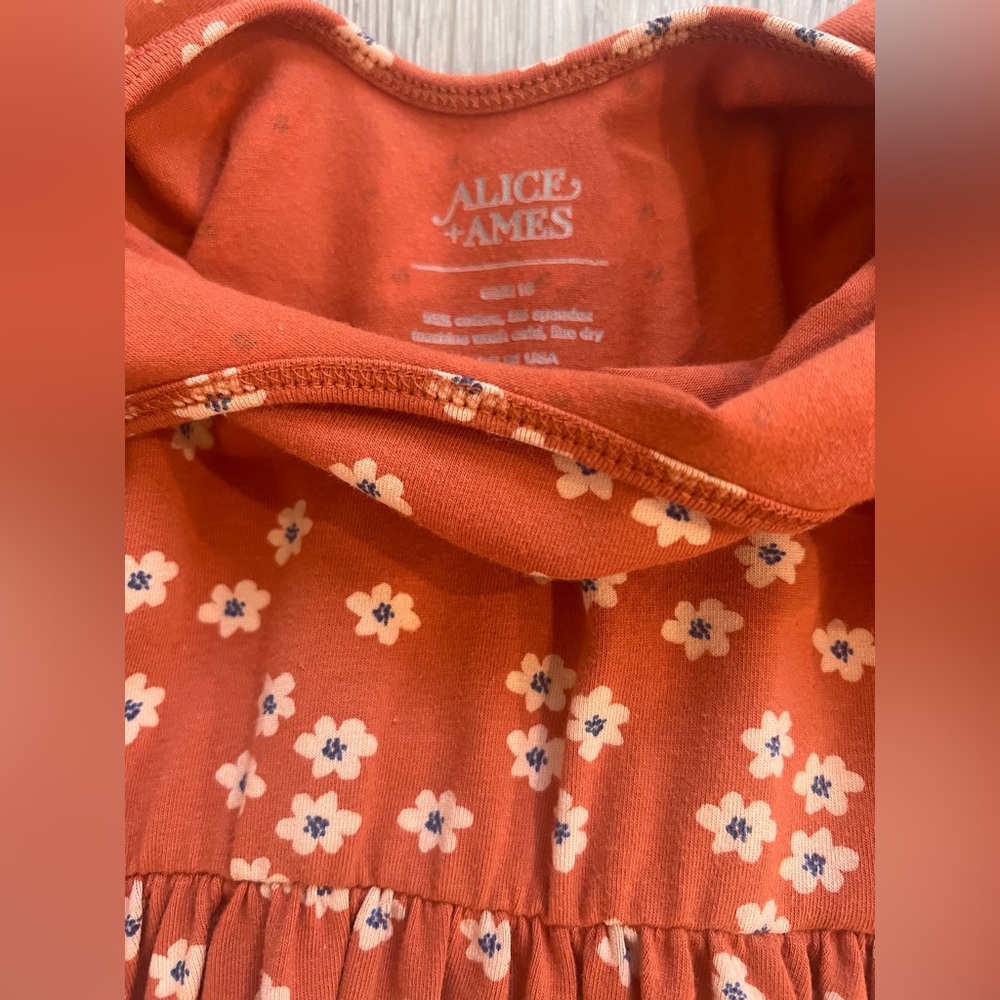 Floral Kids Dress in Red - Picture 4 of 5